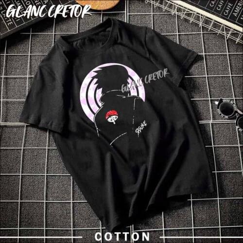 Sharingan Anime Vaporwave T-Shirt Aesthetic Japan Otaku T-Shirt Men Casual T Shirts 100% Cotton Short Sleeve Tees