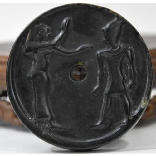 Hongshan culture archaize black iron meteorite sculpture men women statue