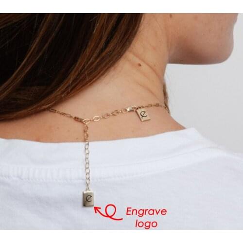Visunion Custom Logo Tag 316L Stainless Steel Simple Charm for Necklace Bracelet