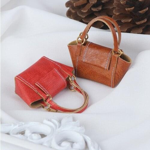 1pc Fashion 1/6 1/12 Doll Accessories Doll Handbag Lady Leather Bag Purse Dollhouse Accessories Kids Toy
