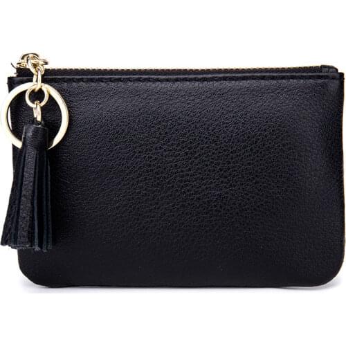 Fashion Women Mini Coin Purse Genuine Leather Coins Pocket for Female Lady Simple Cowhide Key Bags Pouch
