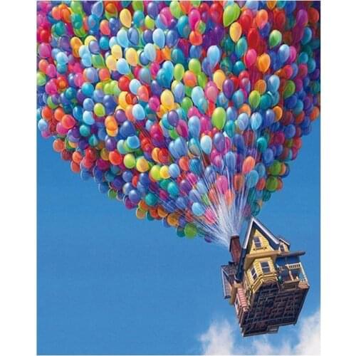 GATYZTORY Frame Balloon DIY Oil Painting By Numbers Kit Landscape Acrylic Paint On Canvas Unique Gift Calligraphy Painting