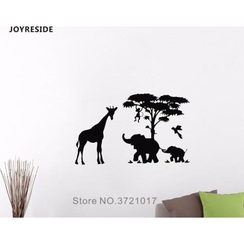 JOYRESIDE African Safari Wall Animal Decal Vinyl Stickers Decor Kids Children Home Bedroom Living Room Art Decoration Mural A207