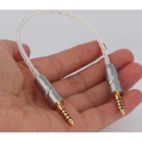 Preffair 1pcs 4.4mm Male to Male Balanced 5 Pole 8 Core Silver Plated Headphone Adapters Cable 818AG