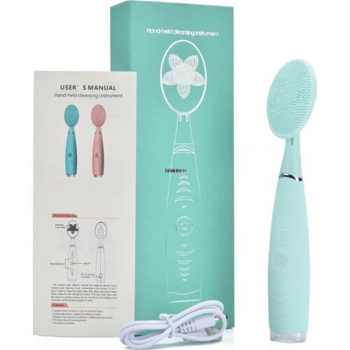 Facial Cleansing Brush Waterproof Silicone Cleansing Tool Portable Electric Handheld Facial Cleaning Brush Mini Pore Cleaner