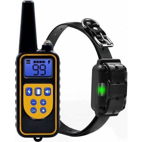 800yd Electric remote Dog Training Collar Waterproof Rechargeable LCD Display for All Size beep Shock Vibration mode