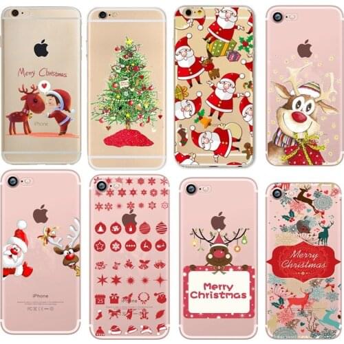 Clear For iphone xs max case luxury 360 Christmas Deer Cute Phone Case For Iphone 7 7Plus 8Plus X XS Max XR 6 6 s 6s 5 5s Cover