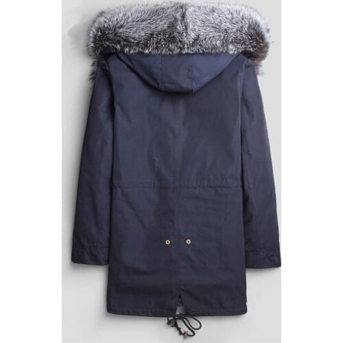 Winter Wolf Liner Coat Real Fox Collar Parka Men Natural Fur Jacket Warm Long Overcoat L18-3001 MY766