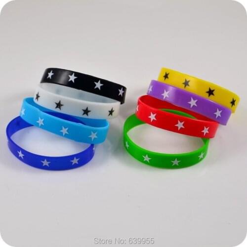 10x Five-pointed star Pentagram silicone bracelet bangle wristband anime cartoon jewelry Children Part Gift