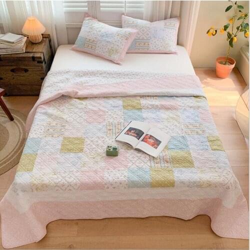 New 100% cotton Quilted American sty Bedspread Bed Cover Bed Sheet size 150x200cm/180x220cm /220x240cm blanket Pillowcases 3pcs