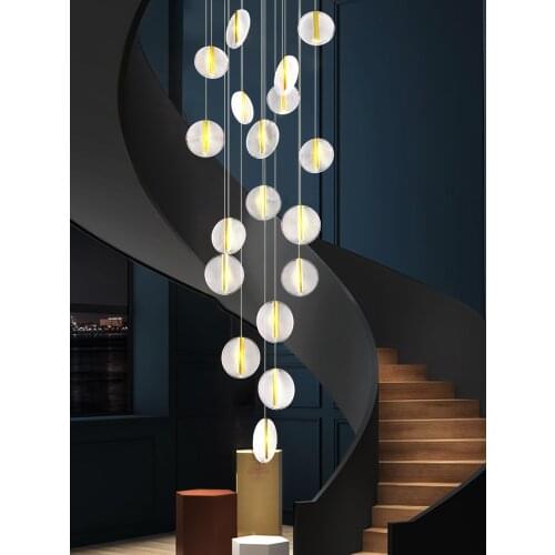 LED Round Chandelier Loft Mmodern Living Room Bedroom Acrylic Interior Lighting Nordic Apartment Villa Ring Fixture Chandelier