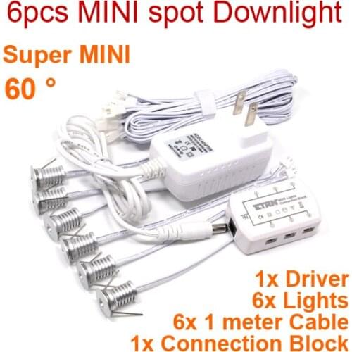 AC85-265V 1W MINI LED Downlights +LED Dimming Driver + Remote Controller spot downlight Warm Cool White Free Shipping