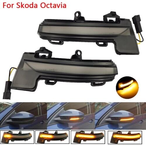 For Skoda Octavia Mk3 A7 5E 2013 2014 2015 2016 2017 2018 2019 Rearview Mirror Blinker Indicator LED Dynamic Turn Signal Light