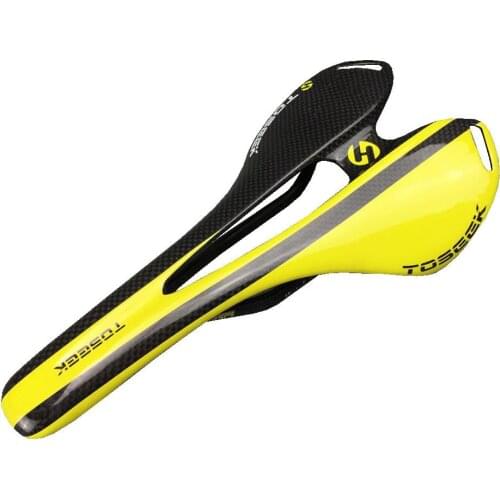 TOSEEK 3K glossy Carbon Fiber Road/MTB Cycling Bicycle Saddle Bike Carbon Seat Saddles Cushion Bike Parts carbon saddle