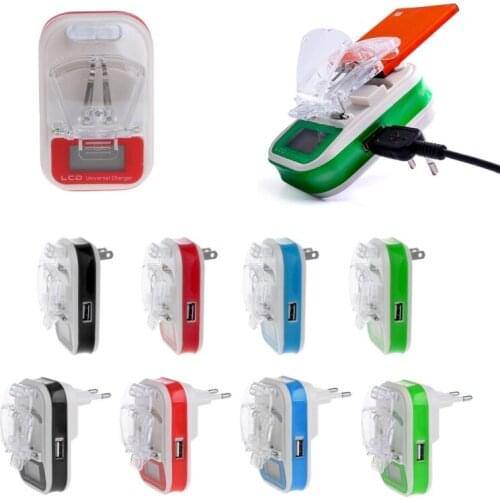 USB Universal Battery Charger LCD Indicator Screen EU/US Plug For Cell Phones