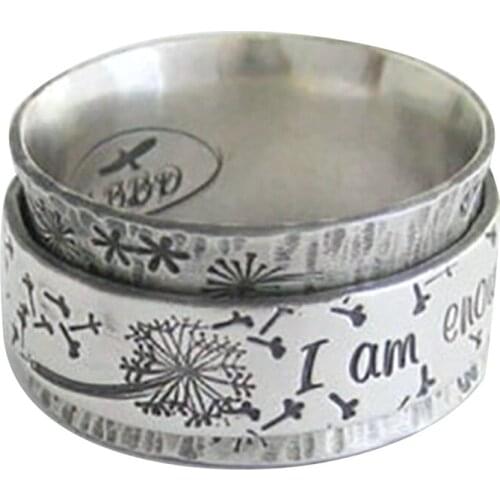 Vintage Retro Style Ancient Silver Color Zinc Alloy Rings For Men and Women Fashion Double Layer Letter Punk Rings WholeSale