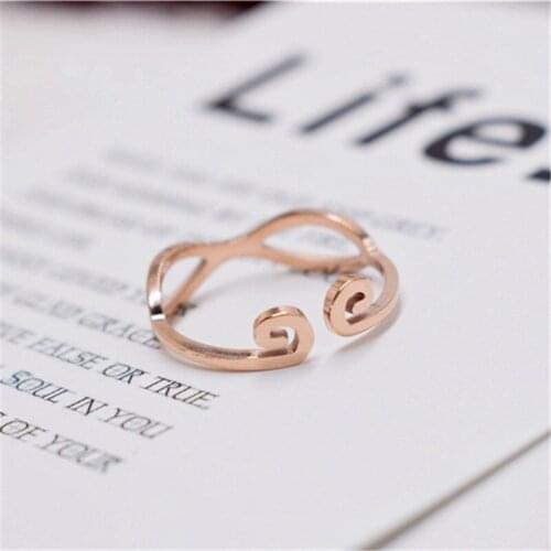 YUN RUO 2019 New Arrival Fashion Golden Hoop Rings Rose Gold Color Fashion Titanium Steel Jewelry Birthday Gift Woman Never Fade