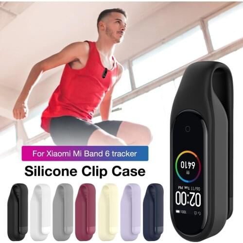 Protective Case For Xiaomi MiBand 6 Bracelet Tracker Anti Lost Soft Cover For Mi Band 6 Shell Silicone Clip Buckle Holder