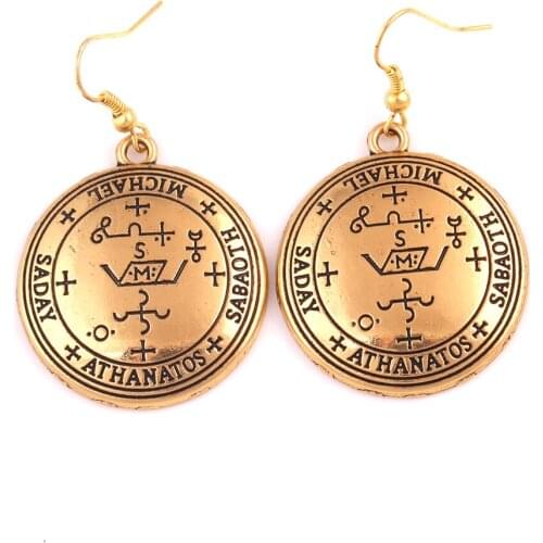 Women Men Jewelry Earrings Religious Archangel MICHAEL Angelic Amulet Earrings Solomon Viking Style Provide Dropshipping