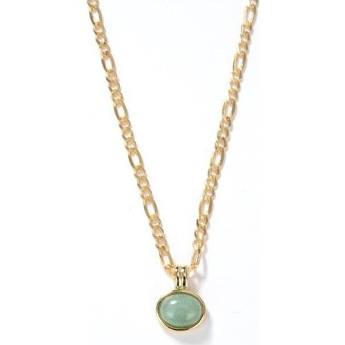 European and American simple design natural green Dongling Stone Pendant women Necklace