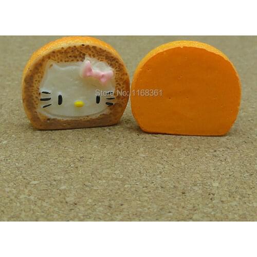 1pcs/lot resin flat back light brown Kitty cat cake 19mm Cabochons Hair Bow Center Card Frame Making Craft DIY B012-5