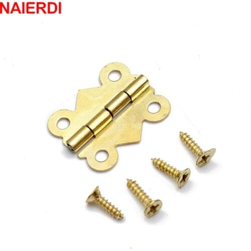 10pcs NAIERDI Mini Butterfly Jewellery Box Hinges Bronze/Silver/Gold Cabinet Drawer Decorate Box Hinge For Furniture Hardware