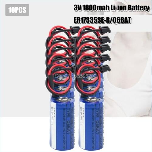 10PCS New Original CR17335SE-R(3V) CR17335SE-R CR17335 Q6BAT CNC 3V PLC Lithium Battery Batteries with Plugs