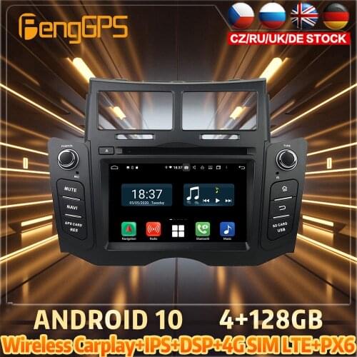 128G Android10 PX6 DSP For TOYOTA Yaris 2005 2011 Car DVD GPS Navigation Auto Radio Stereo Video Multifunction CarPlay HeadUnit
