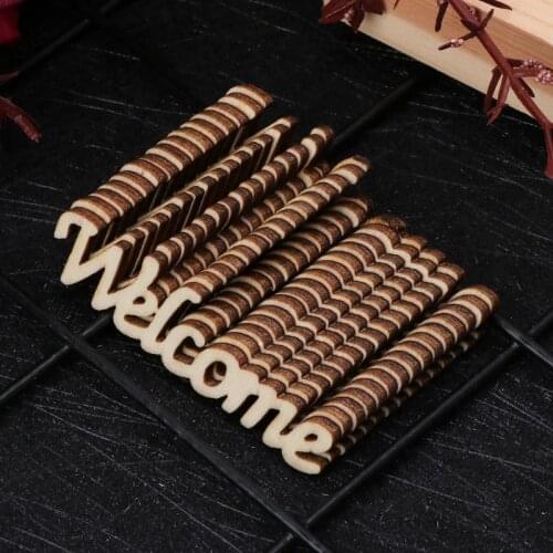 15Pcs Wooden Welcome Table Confetti Scatter Vintage Rustic Wedding Party Decor Craft Scrapbook Decorations Drop Ship