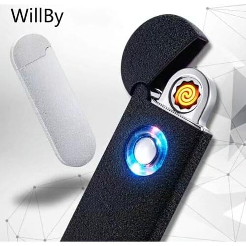 2PCS/LOT Ultra-thin Double Side Lighting USB Charging Cigarette Lighter