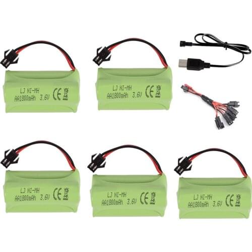 3.6V 1800mah NIMH Battery charger set For Rc toy Car Tank Train Robot Boat Gun ni-mh AA 3.6v 700mah Rechargeable Battery Pack