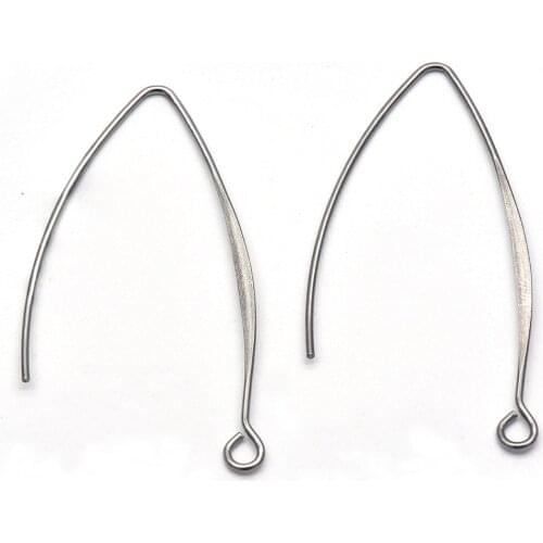 30pcs Hypoallergenic Long Ear Wire Earring Hooks 42mm Dangle Earwire Connectors For Diy Earring Accessory