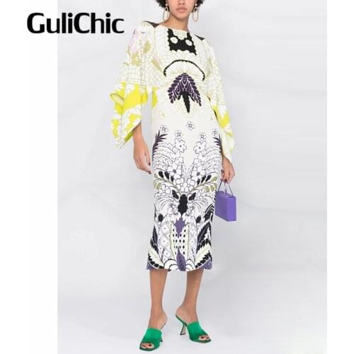 6.17 HIGH END QUALITY Silk Dress Women Fashion Elegant Print Pattern Slim Long Dress