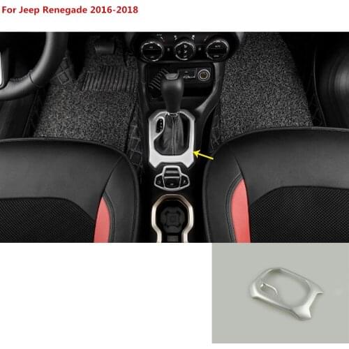 For Jeep Renegade 2016 2017 2018 car cover stick ABS chrome inner middle Shift Stall Paddle cup switch part frame lamp trim 1pcs