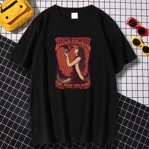 Short Sleeve Loose Male Tshirts Spring Summer Tee Shirts Tribal Women Black Angels Printed Tops Casual Vintage Tees Shirt Men