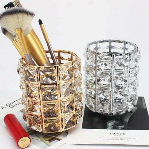 European-style crystal pen holder makeup brush storage bucket eyebrow pencil nail comb finishing cosmetic storage box factory di