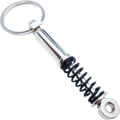 HebeDeer Creative Keychain 2021 Gift Car Metal Turbo Keychain Pendant Brake Disc Shock Key Ring Retro Absorber Pendant Llavero