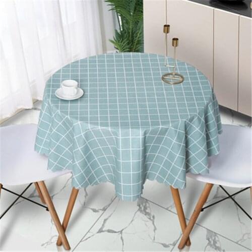 Cover Cloth Hotel Kitchen Accessories New Plaid Water Oil Proof Round Table Cloth Printed Tablecloths Style Home Decoration