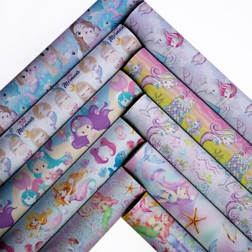 Snythetic Leather Sheets Printed Faux Leather Fabric for DIY Hair Bow Material L19067