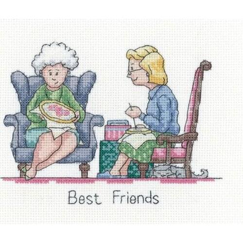 Embroidery Best Friends Dimensions Counted Cross Stitch Kits Gold Collection with 100% Cotton Floss&Free Shipping for Wall Decor