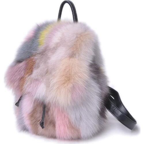 2020 New Real Fox Fur Handbags 100% Real Fur Single Shoulder Bags Colorful Genuine Leather Winter Fashion Fur Wrist Bags Luxury