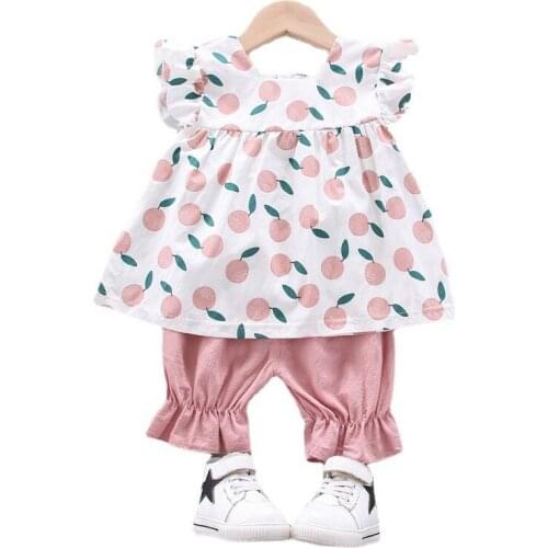 New Children Cute Cotton T-Shirt Shorts 2Pcs/Ses Toddler Casual Costume Infant Clothing Kid Tracksuits Summer Baby Girls Clothes