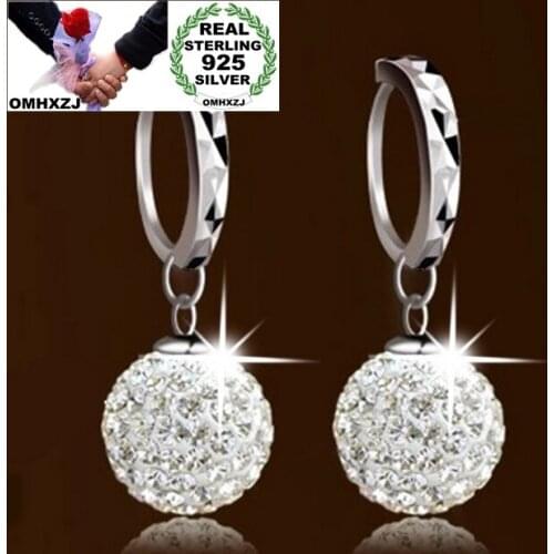 OMHXZJ wholesale Fashion jewelry AAA zircon drill ball 925 sterling silver Stud Earrings YS11