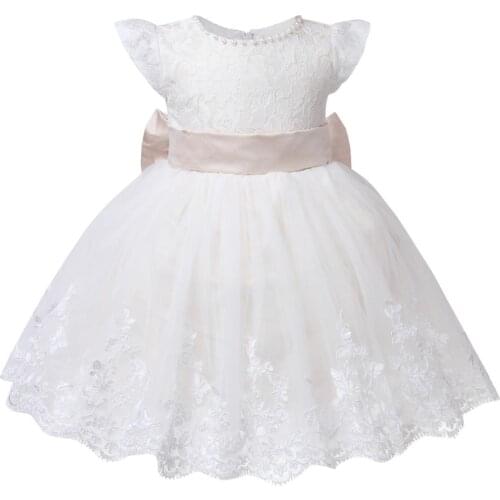 Baby Girl Dress Beading Lace Flower Girl Christening Gown Baptism Clothes Newborn Girls Birthday Princess Infant Party Costume