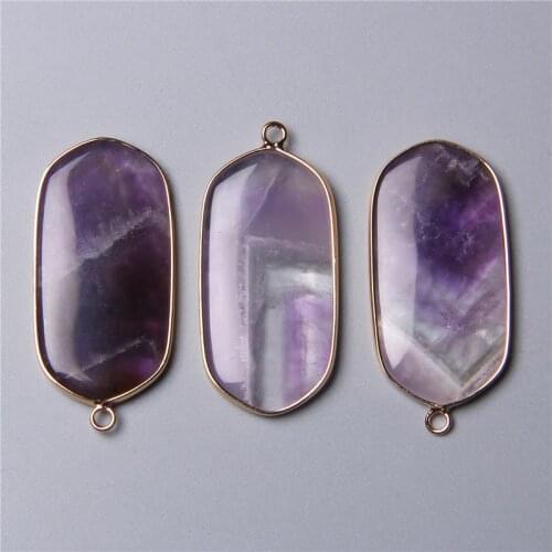 2pcs Natural purple crystal quartz Amethysts stone pendants charm necklace bracelet earring jewelry making Accessories handmade