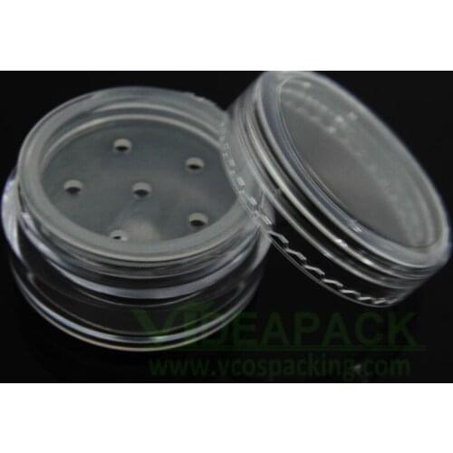 1000pcs 1g mini transparent plastic sample loose powder jar case cosmetic packaging container