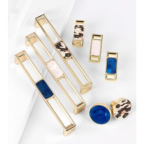 European Furniture Door Handles Zinc Alloy Drawer Pulls Handles and Knobs for Kitchen Cabinets Nordic Marble Vein