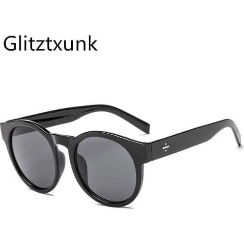 Glitztxunk Vintage Round Frame Sunglasses Men Trend Glasses Outdoor Sunscreen Color Film Sun Glasses For Women Travel Eyewear