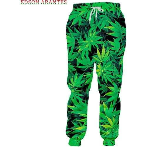 Green Weed Leaf 3d Print Sweatpants Men Women Funny Joggers Pants Unisex Street Hip Hop Sports Loose Pants Trousers Custom S-6XL