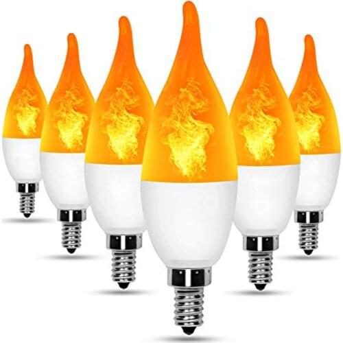 LED Flame Flickering Bulb LED Fire Emulation Light E14 E27 Candle Lamp 3 Modes Lighting Creative Xmas Atmosphere Lamp Home Decor